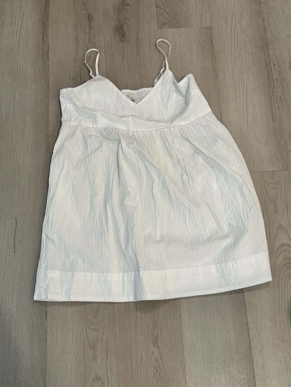 A New Day White Seersucker Babydoll Dress Size L